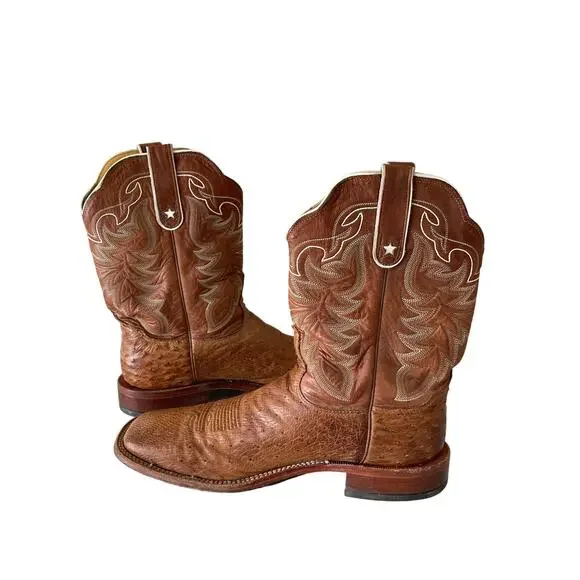 Tony Lama Men's San Saba Vintage Full Quill Ostrich Western Boot 13D